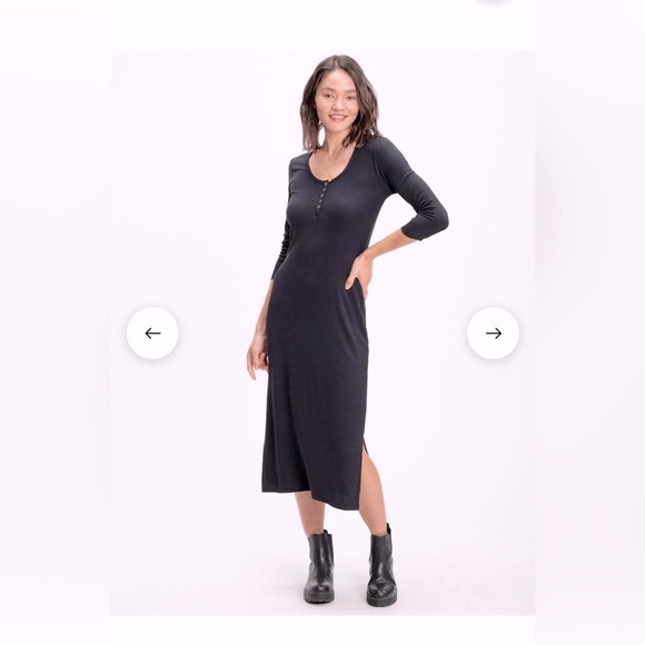 #113 NWT Threads For Thought Long Sleeve Ribbed Maxi Size Large - Picture 1 of 12